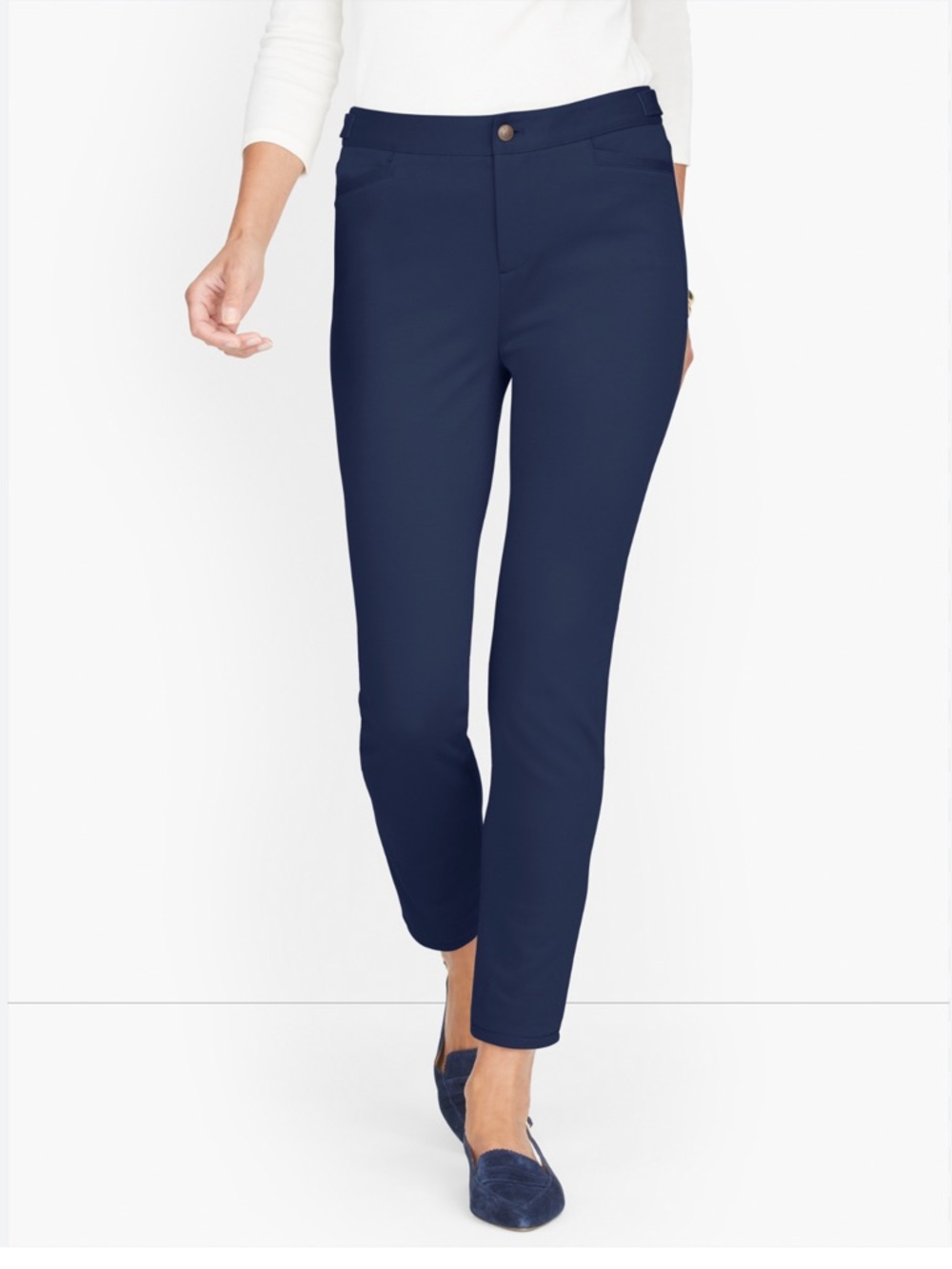 Talbots Navy Cropped Slim Ankle Pants Women’s Size 8 Cropped Pants - Picture 1 of 6